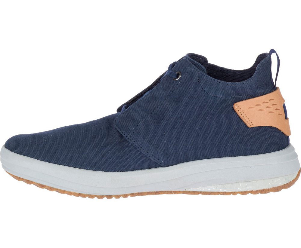 Merrell Sneakers Navy - Gridway Mid Canvas - Mens 46PXNTSWR